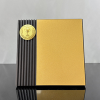 20x20cm personnalisé or argent aluminium carré en bois certificat prix plaques vierges MH-MJ0096