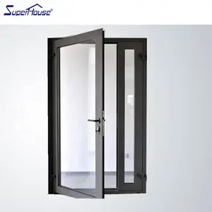 Canada Quebec Vancouver Popular Glass Doors Triple Glass Aluminium Casement Door Soundproof Hinged Swing Door For Villa House