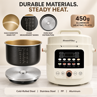 Cuisinière électrique multifonctionnelle 6L avec affichage LED, cuve intérieure antiadhésive, cuiseur à riz électrique à pression