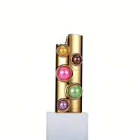 Nouvel étui à briquet manuel coloré en alliage de zinc, personnalisé avec diamants et perles, pour accessoire de fumeur