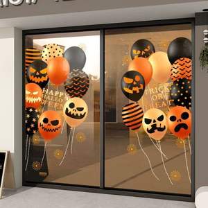 Autocollants pour fenêtre de Halloween Autocollants de <span class=keywords><strong>film</strong></span> électrostatique de scène de ballon de crâne pour l'installation d'événement de porte en verre Fournitures de vacances - Product Image 2