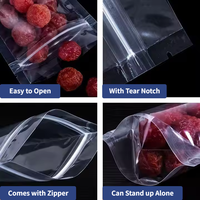 Sacs Doypack Transparents Personnalisables avec Fermeture Zip Refermable pour Épices, Snacks, Gâteaux, Café, Thé, Aliments et Noix