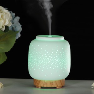 Lampe d'aromathérapie en céramique, diffuseur d'huiles essentielles en céramique à grain de bois pour la maison, humidificateur d'air frais à ultrasons - Product Image 3