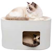 Maison à gratter pour chat en carton ondulé avec trou, grand lit de grattage, tapis à gratter pour chats d'intérieur