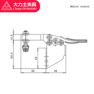 <b>Clamp</b> Dlsdalishi GH-201BSM Horizontal Quick <b>Clamp</b> Carbon Steel <b>Toggle</b> Welding Fixing Tooling Fixture - Product Image 4