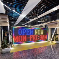 Écran d'affichage LED à défilement numérique extérieur P10 39x14 pouces bannière de porte de magasin affichage multilingue panneau publicitaire contrôle Wifi
