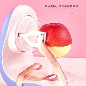 Éplucheur de pommes électrique multifonctionnel, éplucheur de fruits automatique pour usage domestique, violet - Product Image 2