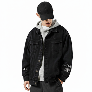 Super à la mode hommes Slim Fit Denim Jean veste noir dernier style porter pour l'hiver en gros par Deyd - Product Image 1