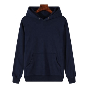 Felpa con cappuccio da uomo in cotone spugna 100% tinta unita di alta qualità - Product Image 4