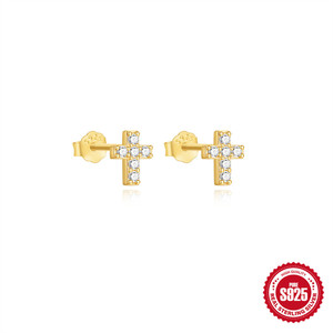 Boucles d'oreilles géométriques en argent sterling S925, croix étoile à huit branches, tendance, simples, légères et luxueuses, best-seller transfrontalier - Product Image 6