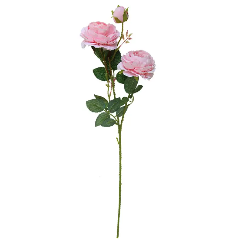 2024 61 cm europäische künstliche Rose 3-Kopf-Peony künstliche Seidenblume für Heimdekoration Hochzeit Peony künstliche Blume