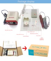Micromoteur puissant 204 102LN 45000 tr/min, kit de perceuse à ongles avec commande au pied pour le retrait des ongles en acrylique