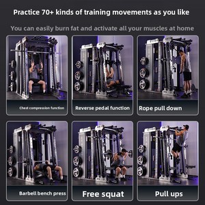 OCKR Smith Machine Kommerzieller Multifunktionstrainer aus Edelstahl mit 180kg Gewichtsblock für Heimfitness und <span class=keywords><strong>Flybar</strong></span> - Product Image 3