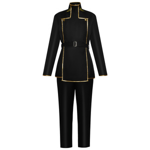 Costume de cosplay Code Geass Lelouch, noir avec bordure dorée, tenue de scène anime, en polyester, collection Printemps 2024 - Product Image 5