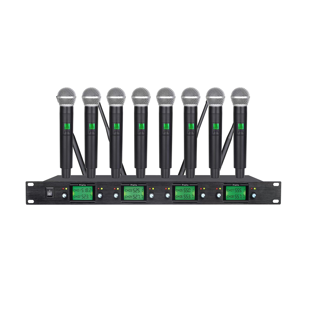 Professional UHF System Wireless Microphone 8 channel