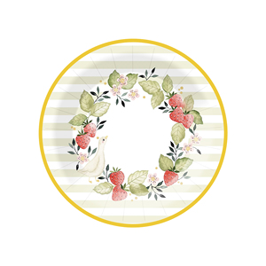 DAMAI - Vajilla Desechable con Temática de Frutas, Platos, Servilletas y Vasos de Papel con Diseño de Limón y Fresa - Product Image 4