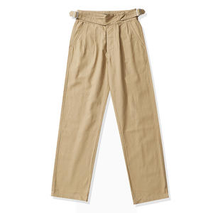 Pantaloni larghi in cotone Casual da uomo pantaloni Cargo con vita regolabile in Gurkha e tessuto con motivo dritto <span class=keywords><strong>Color</strong></span> kaki - Product Image 6
