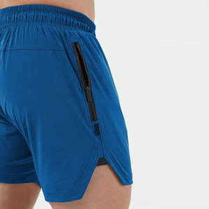 Shorts de sport en toile personnalisés avec logo, taille élastique mi-haute, séchage rapide, imperméables, en polyester/coton pour hommes – Collection été - Product Image 3