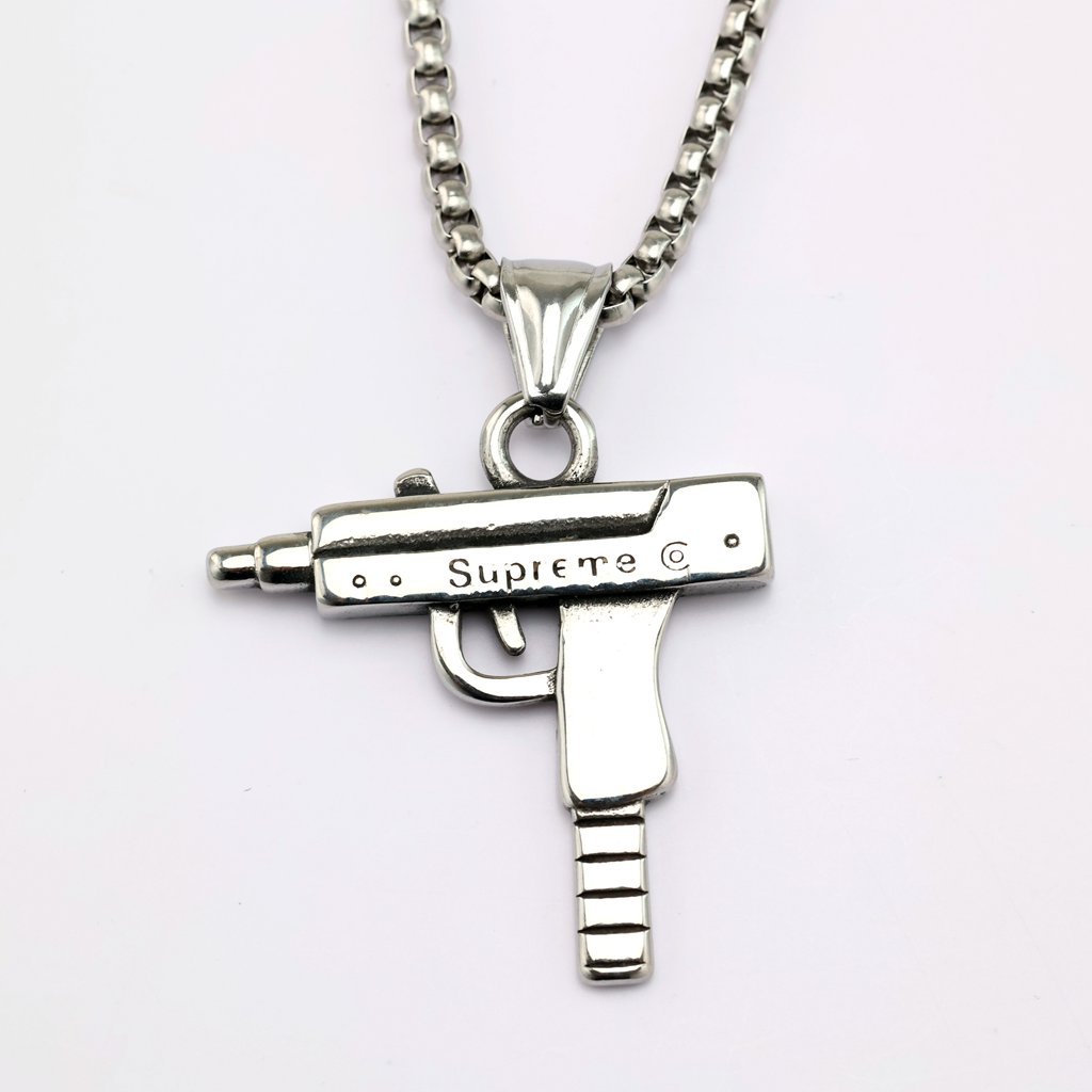 05511 Steel-colored Submachine Gun - 60cm with Chain