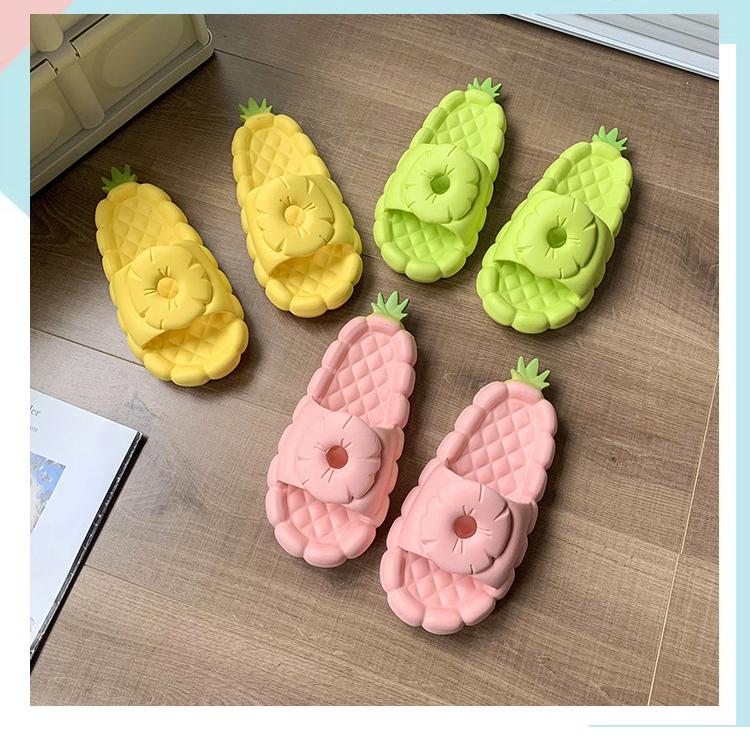 Cute Pineapple Slippers for Women Slides Sandals Ladies Shoes Cartoon Bath Slipper Wholesale