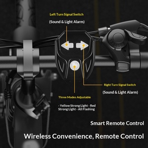 Nouveau feu arrière de vélo détachable à commande à distance sans fil rechargeable par USB, clignotant à trois positions pour VTT - Product Image 3