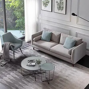 Conjunto de sofá de sala de estar nórdico de tela de lujo sofás de 4 Plazas de tela de terciopelo baratos de alta calidad para el hogar - Product Image 1