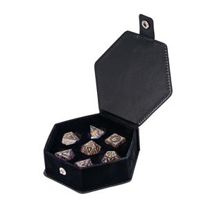 Per Udixi Set di dadi poliedri Logo personalizzato per Dungeons & draghi rosa blu viola vetro trasparente con motivo a vite - Product Image 6