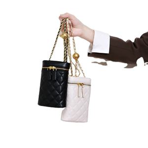 Sac bandoulière coréen en PU pour femme, style petite sacoche parfumée, avec chaîne à billes dorées, compartiment portable pour téléphone portable, polyvalent - Product Image 2