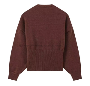 Pull en tricot simple uni à col en V avec un seul bouton pour femmes - Product Image 3