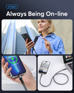 Cable de Carga Rápida Tipo-C de Nailon Trenzado SUNGUY Personalizado de Fábrica, 20W, Garantía de 3 Años, Ecológico y Duradero para Teléfonos Móviles - Product Image 3