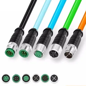 Industriële Ip68 Cat6e Cat7 Waterdichte Mannelijke Vrouwelijke Stekker M12 Connector Hoge Flexibele Kabel Sleepketting Profinet Industriële Kabel