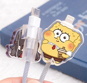 Vigreat Biểu Tượng Tùy Chỉnh Chất Lượng Cao Acrylic Cable End Bảo Vệ Điện Thoại Phụ Kiện Sạc Cáp Bảo Vệ - Product Image 4