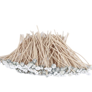 Mechas de algodón 100% natural pre-encoladas y recubiertas, abrazaderas y pegatinas para mechas, para fabricación de velas DIY con cera de soja y vidrio - Product Image 6