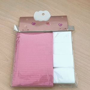 Tapis à ongles jetable avec lingettes dissolvantes pour vernis à ongles, ensemble 33x45cm rose et blanc, logo personnalisable pour les soins des ongles - Product Image 2