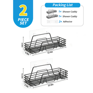2-Pack Corner <b>Shower</b> <b>Caddy</b> Adhesive Wall Mounted 201 Stainless Steel Bathroom Corner Shelf for Toiletries Storage - Product Image 6