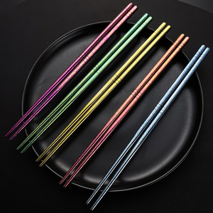 Pure <b>Titanium</b> Chopsticks 23.5cm Colored Semi-Square Round Travel Outdoor Cutlery Non Slip Mildew Resistant Food Grade - Product Image 2