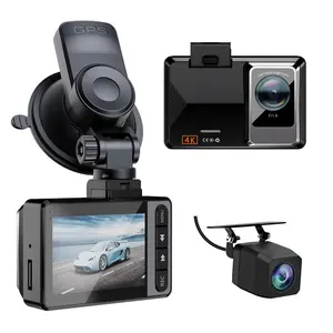 HA12P 2 אינץ' קדמי 4K אחורי 1080P כפול ערוצים מצלמת דש WIFI GPS תושבת כוס יניקה תושבת מכונית קופסה שחורה DVR