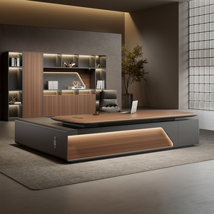 Scrivania Direzionale di Alta Gamma, Moderna e Lussuosa, Scrivania Direttore a L Grande, Scrivania Modulare a Pannelli per Soggiorno - Product Image 1