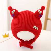 Chapeau pour bébé pour l'automne et l'hiver - Bonnet en laine tricotée jacquard brodé super mignon et adorable, chaud et facile à enfiler pour les garçons, les filles et les tout-petits