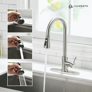 Robinet de <span class=keywords><strong>cuisine</strong></span> en acier inoxydable 304, mitigeur de <span class=keywords><strong>cuisine</strong></span> moderne avec douchette extractible, robinet de <span class=keywords><strong>cuisine</strong></span> - Product Image 2