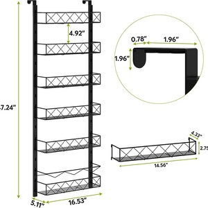 Multifunction Hanging Spice Rack 33x15x85cm Iron <b>Kitchen</b> Cabinet Organizer <b>Hook</b> Type Storage Shelf - Product Image 5