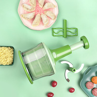 Picadora de alimentos manual con 3 cuchillas de acero inoxidable, cortador de verduras manual para frutas y patatas, herramienta de plástico y Metal