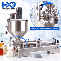 Machine de remplissage pneumatique de pâtes avec trémie mélangeuse, remplisseur à piston monotête pour miel, sauces, crèmes, lotions, shampoings et pots