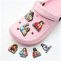 Breloques de chaussures tendance et à la mode, thème Jésus Béni, pour décoration de chaussures chrétiennes et sabots, cadeau promotionnel et souvenir, avec message de prière.