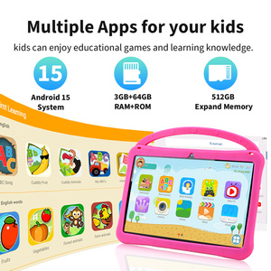 Tablette pour tout-petits 10 pouces IPS avec 64 Go ROM, Android 15, Wi-Fi 6, Contrôle parental, Applications préinstallées, Tablette d'apprentissage pour enfants, Boîtier en plastique - Product Image 3