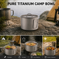 Tasse en titane pur, bol, vaisselle de camping, légère, portable, multifonctionnelle