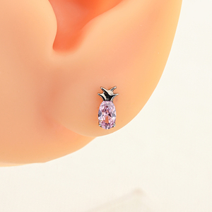 Pendiente de Cartílago de Titanio G23 Vintage para Compromiso o Boda, Piercing Helix de 16g con Parte Trasera Plana y Zirconia, Joyería con Tornillo Frontal Superior - Product Image 3