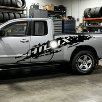 Autocollant latéral pour camion HILUX, autocollant en papier déchiré noir et blanc, décoration en vinyle imperméable pour camionnettes