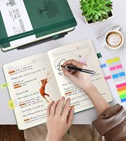Journal Notebook A5 Journaux épais pour l'écriture Relié en cuir gaufré Journaux reliés pour femmes hommes
