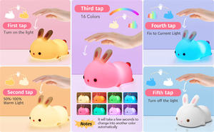 <span class=keywords><strong>Lampe</strong></span> en silicone <span class=keywords><strong>lapin</strong></span> de dessin animé, veilleuse <span class=keywords><strong>lapin</strong></span> mignon, <span class=keywords><strong>lampe</strong></span> <span class=keywords><strong>lapin</strong></span> à grande tête rechargeable pour chambre à coucher, veilleuse à tapoter pour le sommeil - Product Image 6